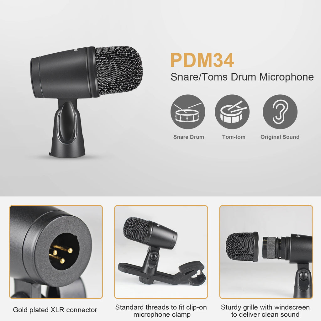 Phenyx Pro PTD-10 7-Piece Drum Mic Kit