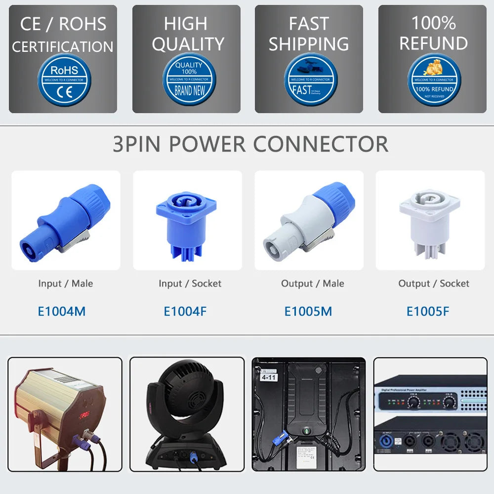 Powercon 3-Pin Locking Power Connector 20A 250V