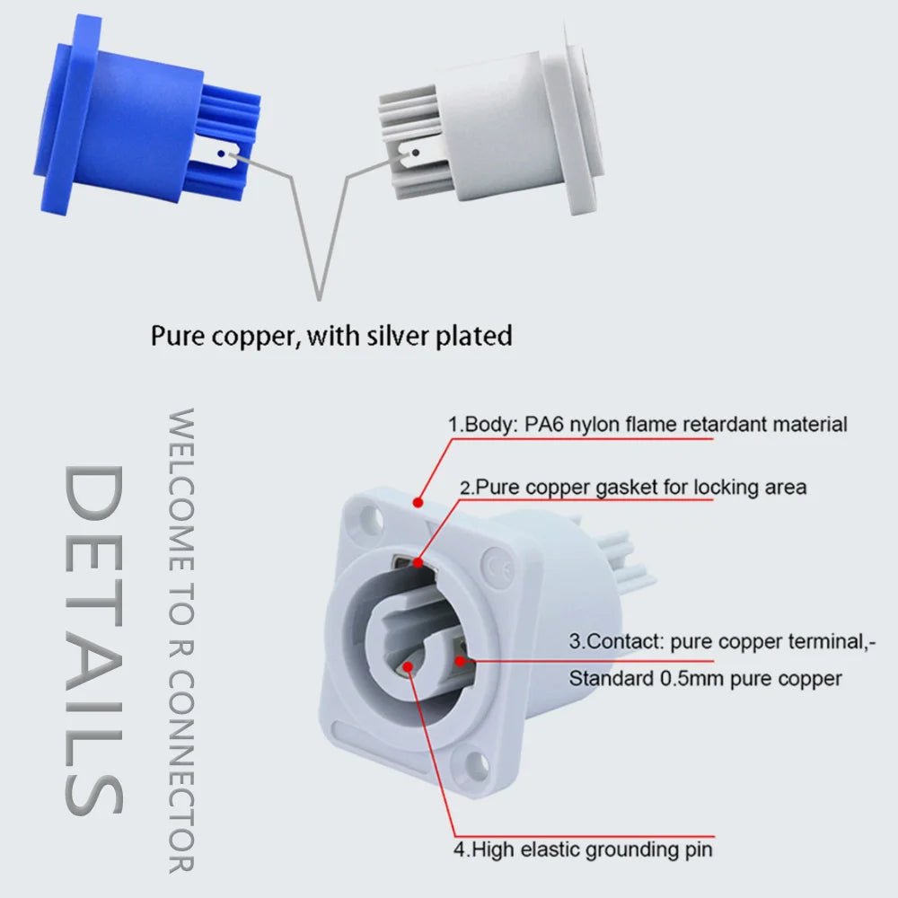 Powercon 3-Pin Locking Power Connector 20A 250V