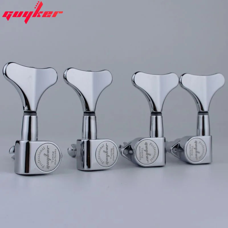 GUYKER Headstock Sealed Bass Tuners Machine Heads Chrome