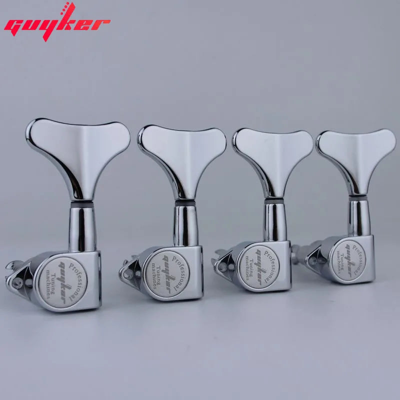 GUYKER Headstock Sealed Bass Tuners Machine Heads Chrome