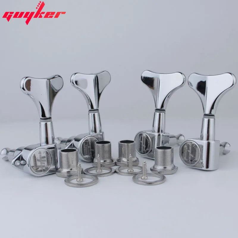 GUYKER Headstock Sealed Bass Tuners Machine Heads Chrome