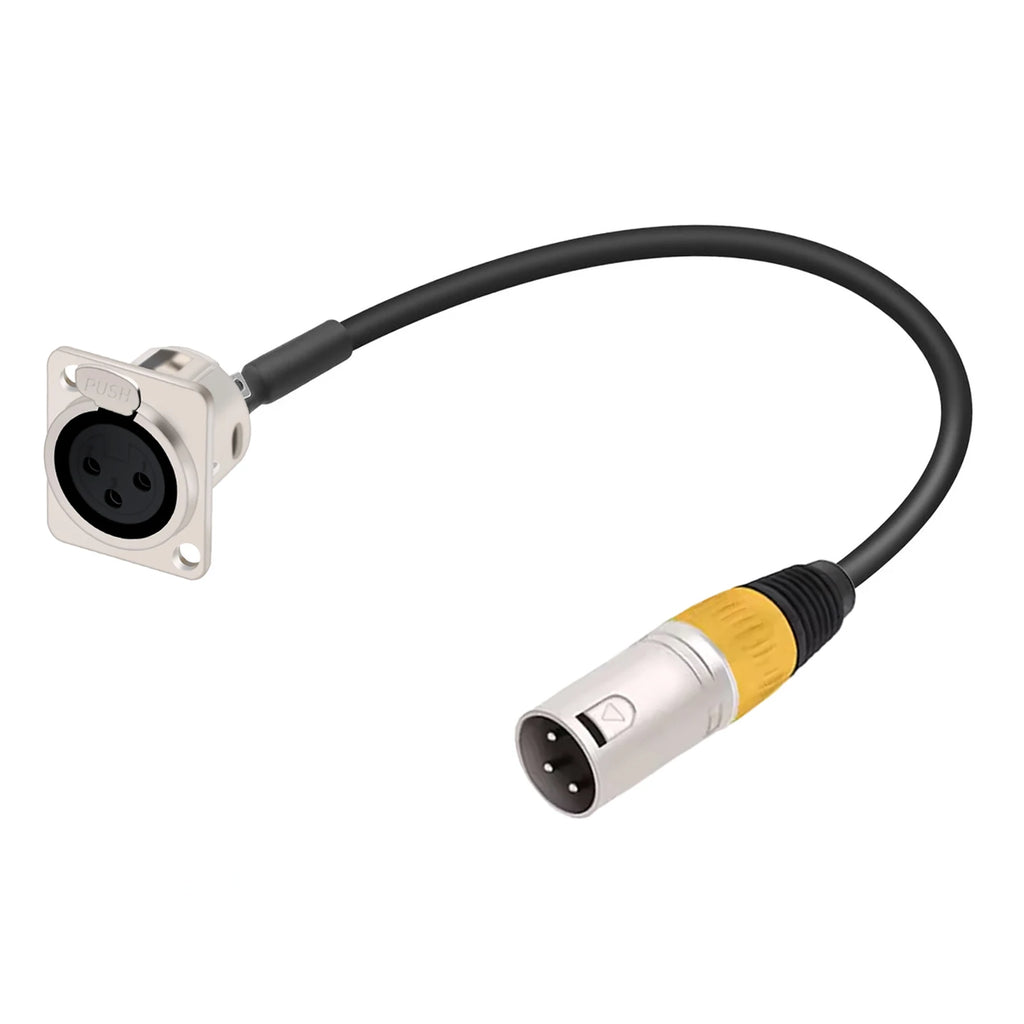 Panel/Rack-Mount XLR Panel Pass-Through Cable (3-Pin)