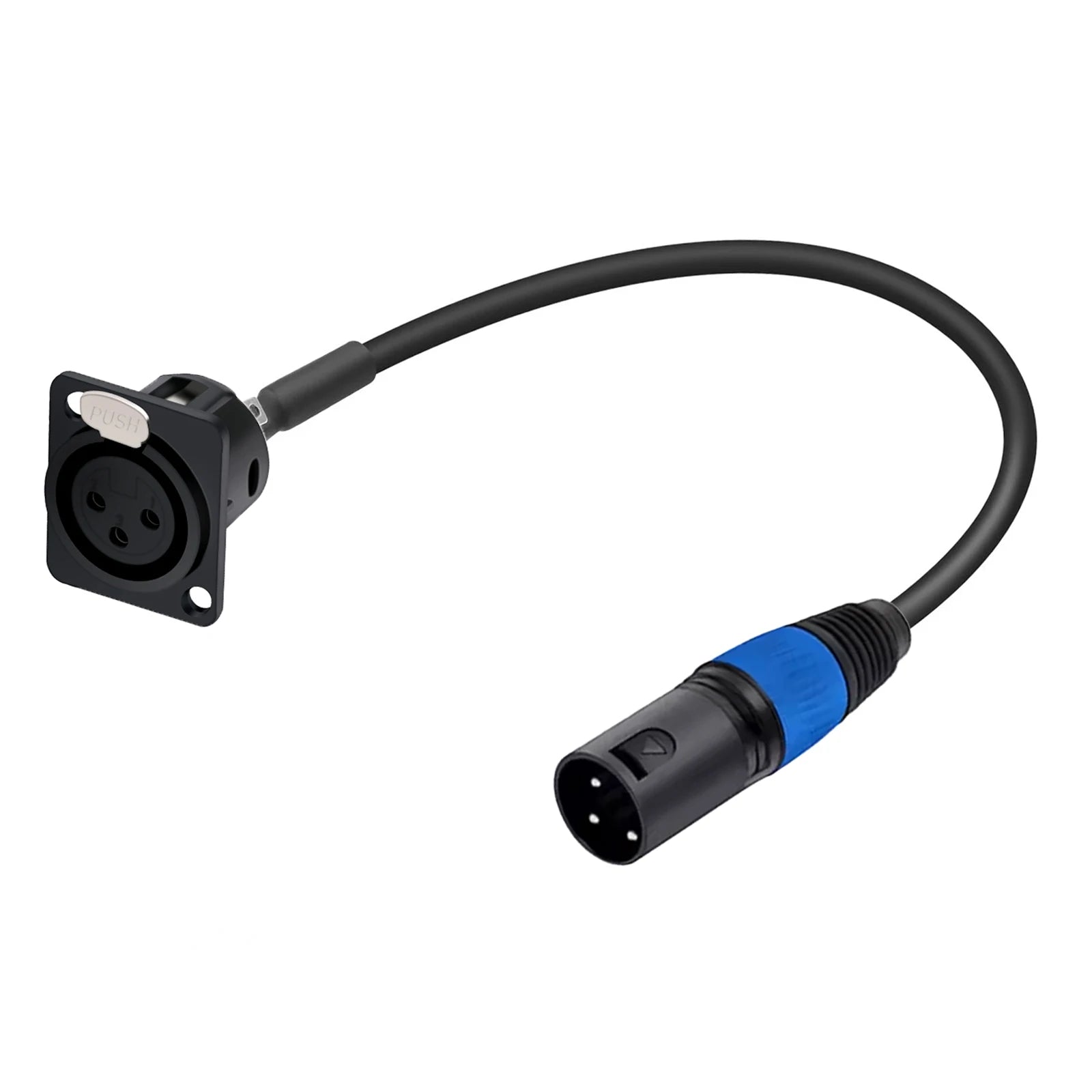 Panel/Rack-Mount XLR Panel Pass-Through Cable (3-Pin)