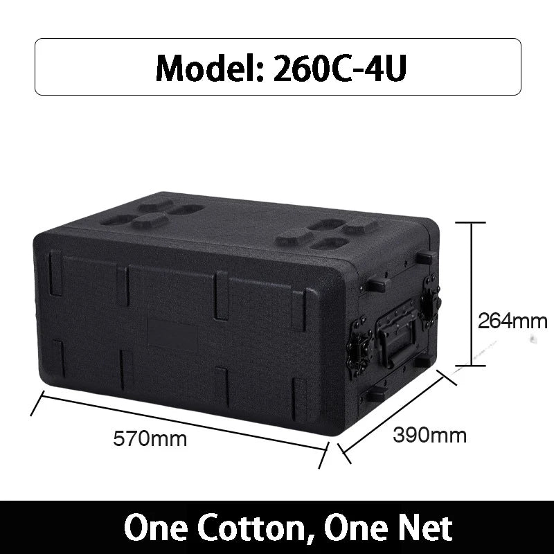 PE Audio Equipment Case (2U–6U, 260mm / 390mm Depth)