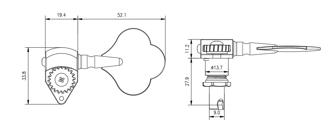 GUYKER Golden Open Frame Bass Tuners
