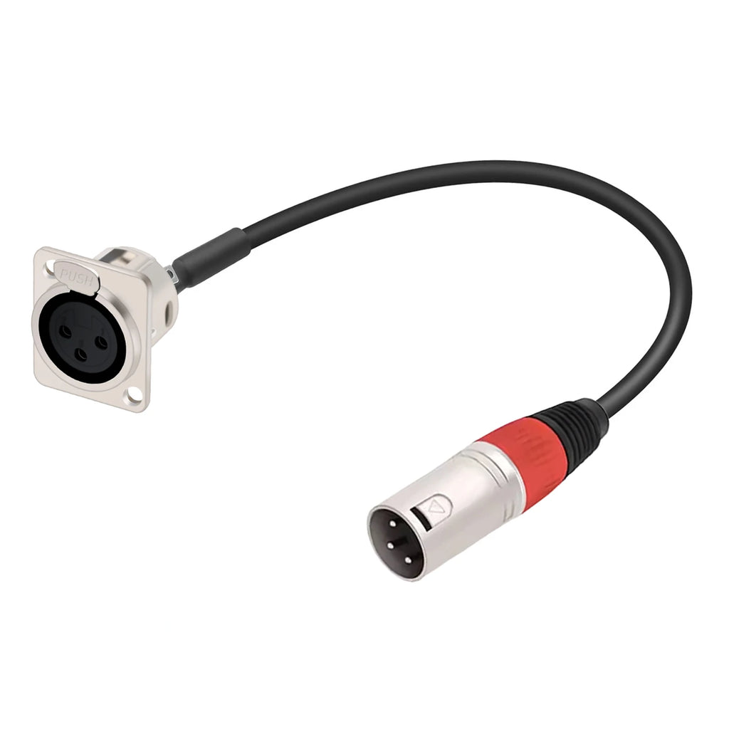 Panel/Rack-Mount XLR Panel Pass-Through Cable (3-Pin)