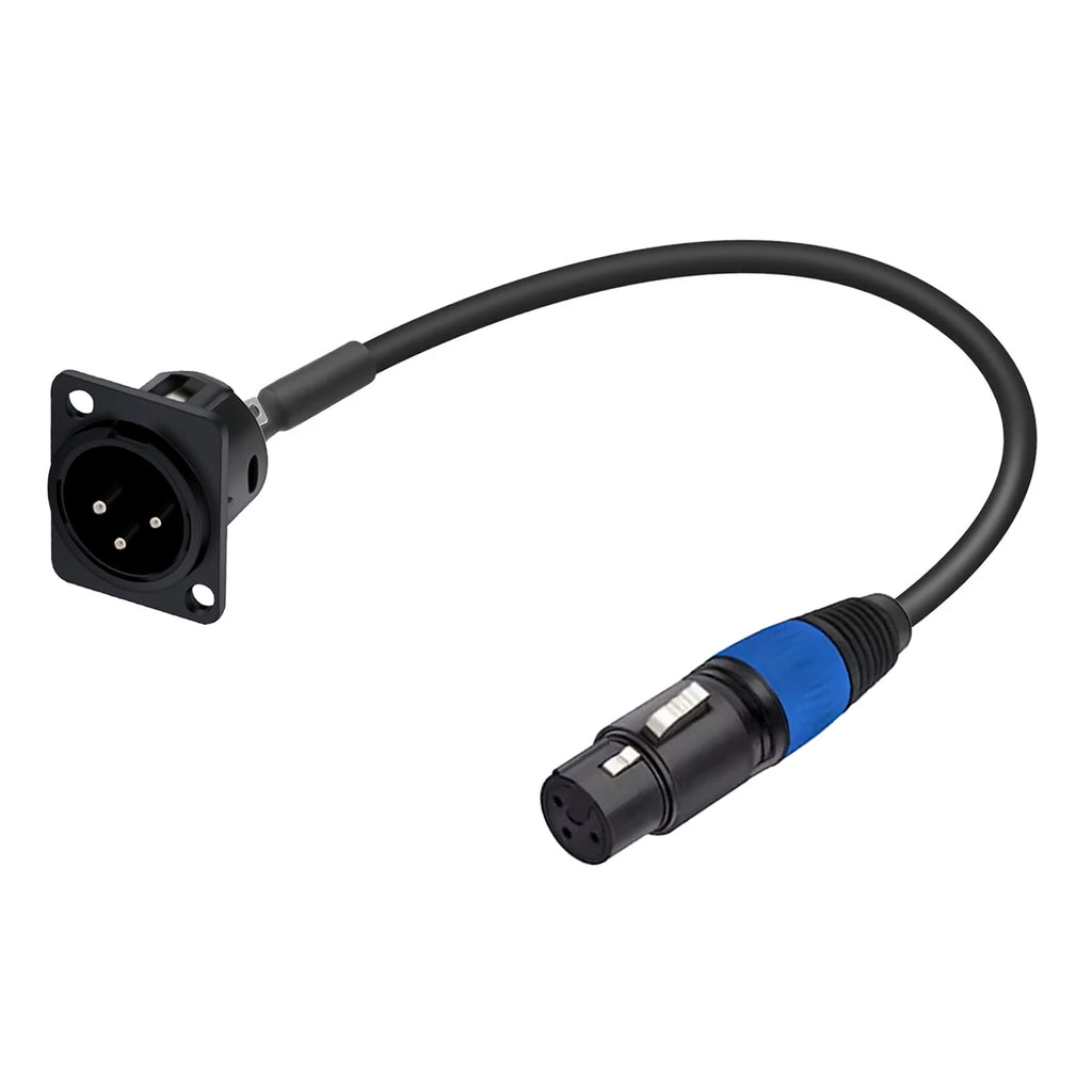 Panel/Rack-Mount XLR Panel Pass-Through Cable (3-Pin)