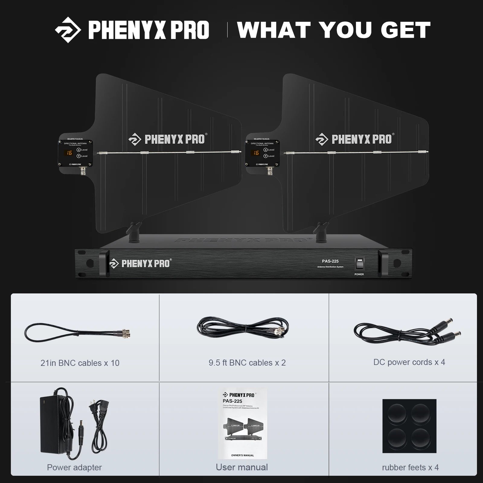 Phenyx Pro PAS-225X Antenna Distribution System Bundle