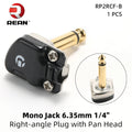 REAN 6.35 mm Right-Angle TS Pancake Plugs