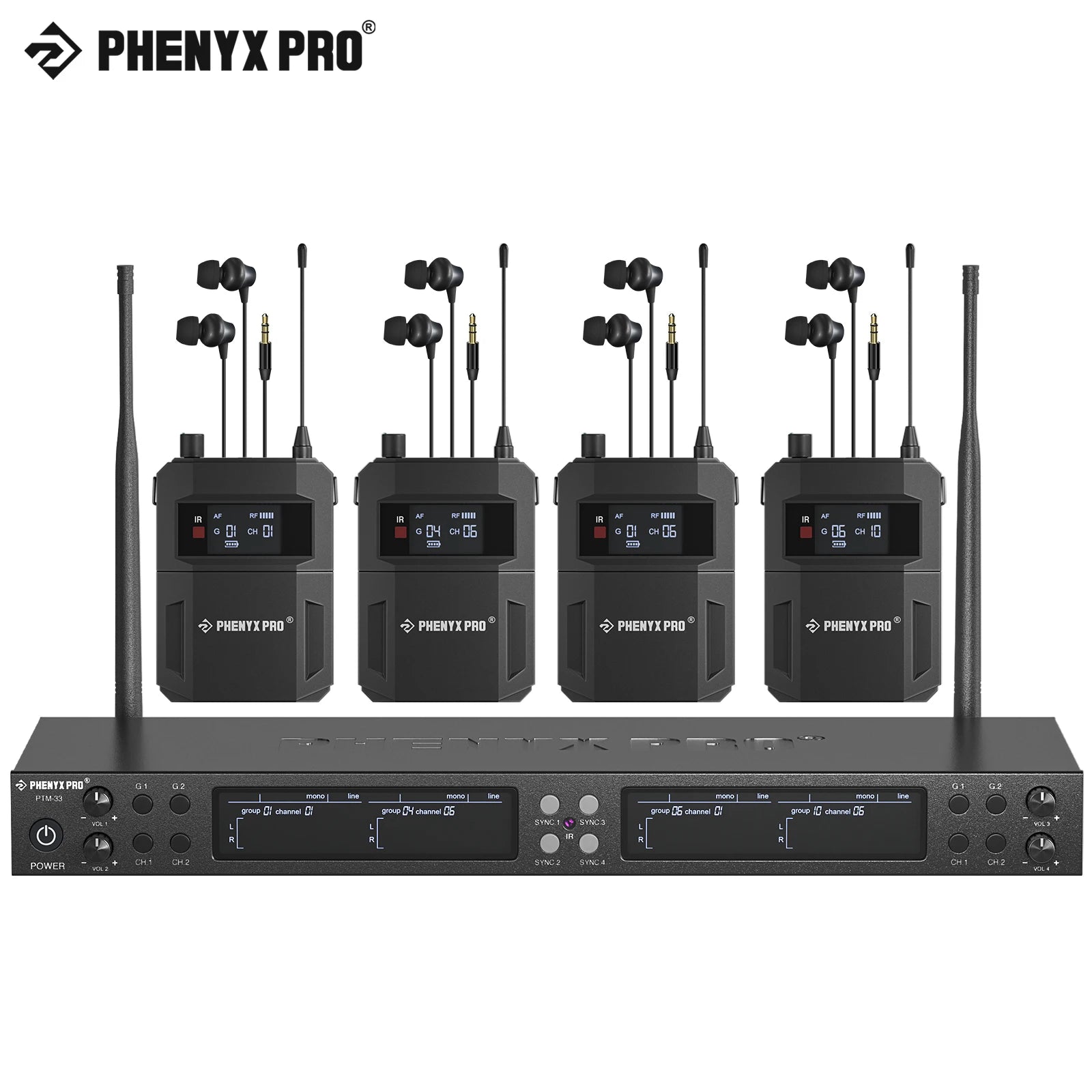 Phenyx Pro PTM-33 4-Channel Mono Wireless IEM System