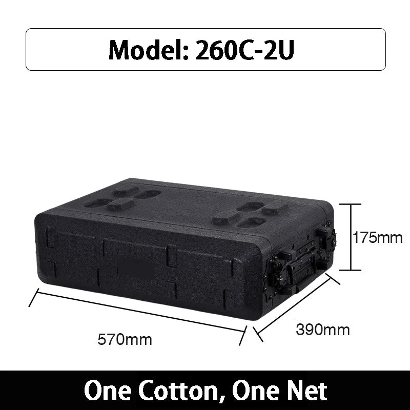 PE Audio Equipment Case (2U–6U, 260mm / 390mm Depth)