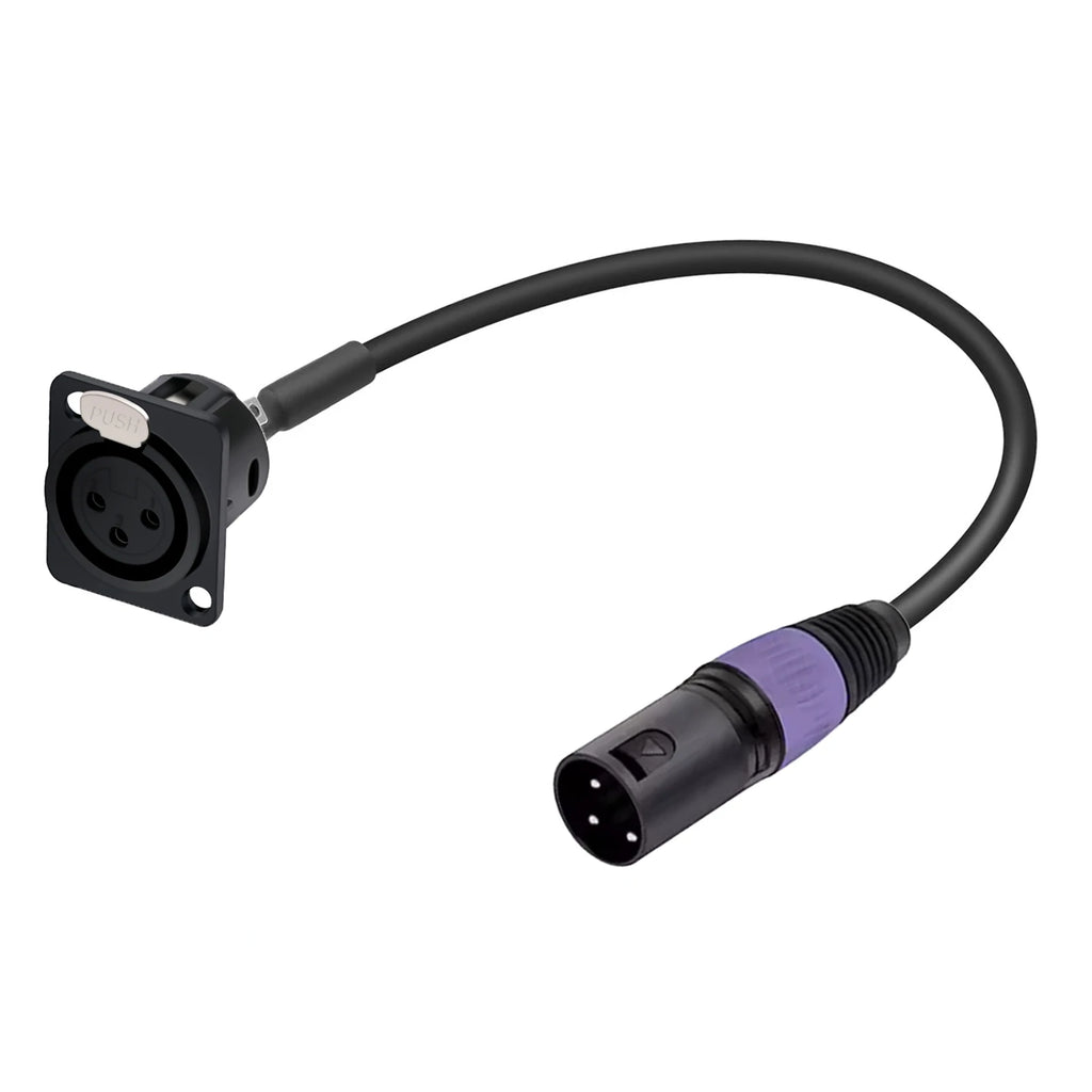 Panel/Rack-Mount XLR Panel Pass-Through Cable (3-Pin)