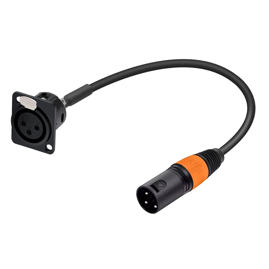 Panel/Rack-Mount XLR Panel Pass-Through Cable (3-Pin)