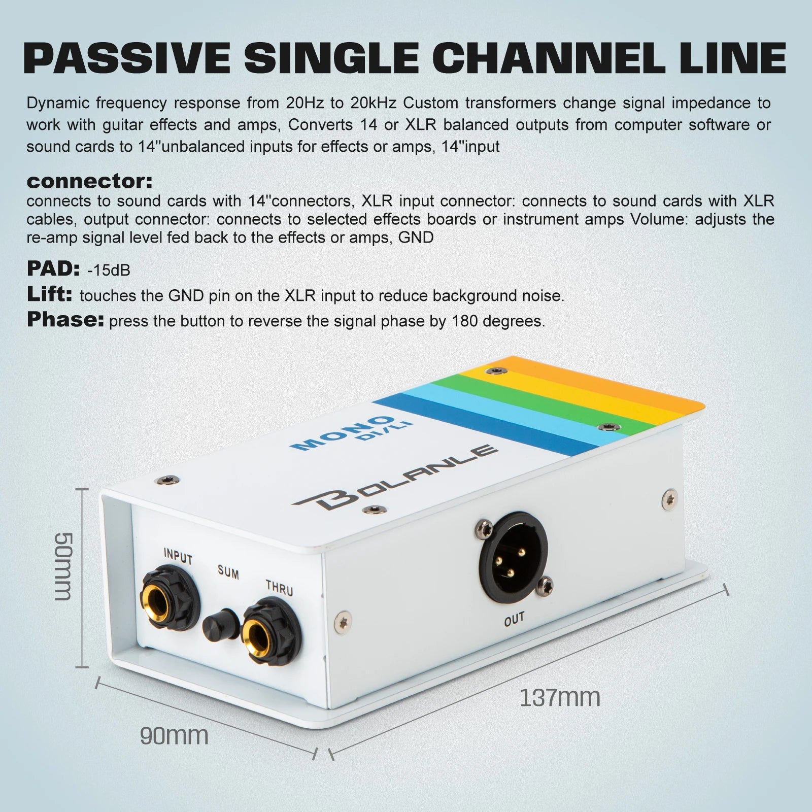 Bolanle DI/LI Passive Direct Box / Line Isolator