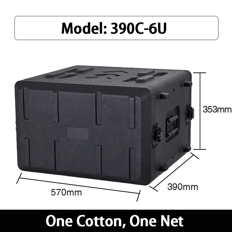 PE Audio Equipment Case (2U–6U, 260mm / 390mm Depth)