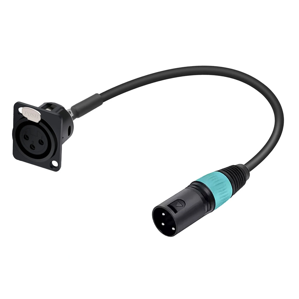 Panel/Rack-Mount XLR Panel Pass-Through Cable (3-Pin)