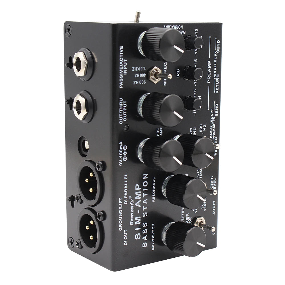 Direct bass preamp, power amp simulation and stereo cab sim with DI output