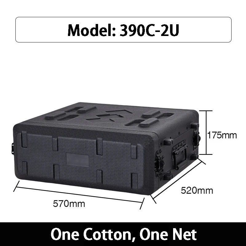 PE Audio Equipment Case (2U–6U, 260mm / 390mm Depth)