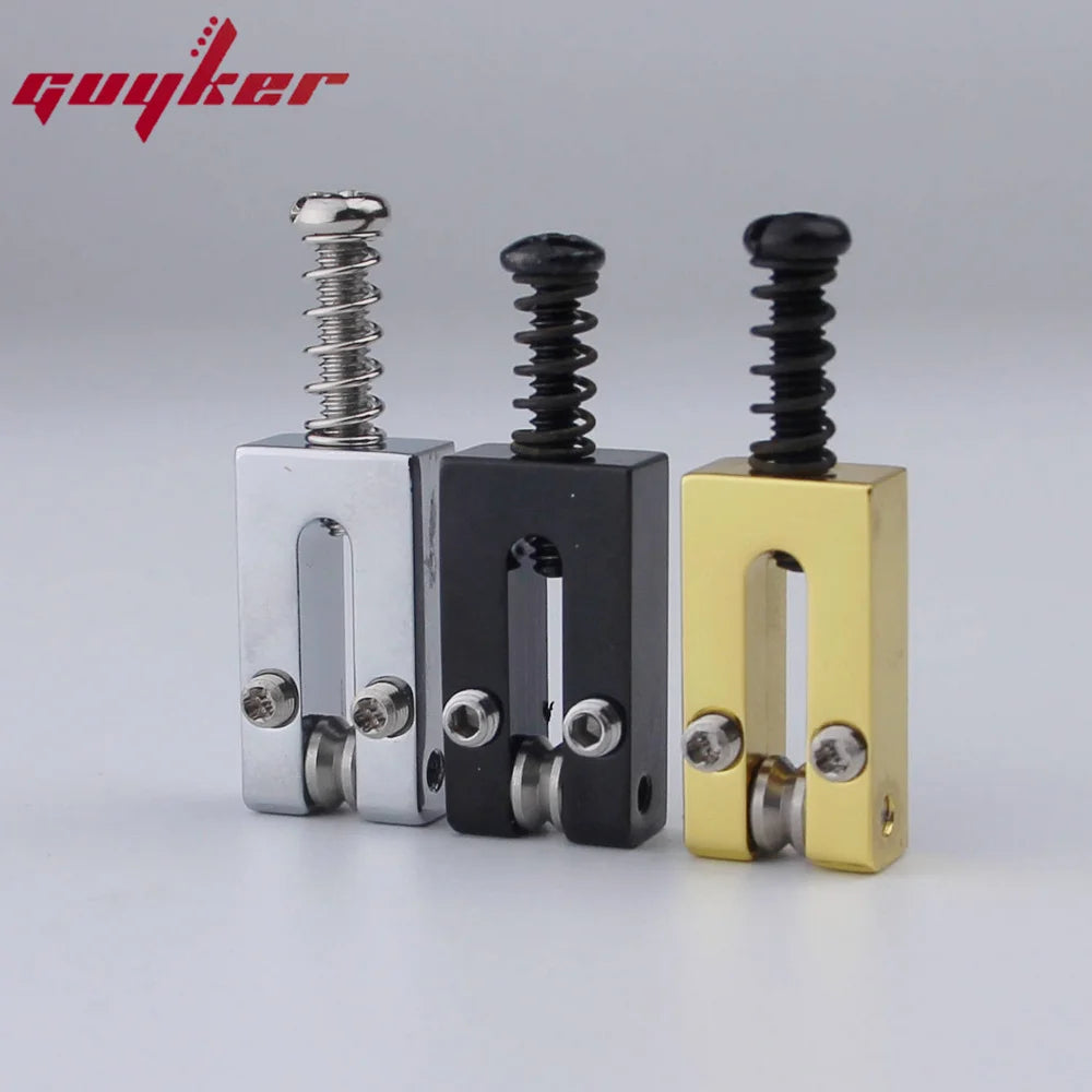 GUYKER Black, Gold or Chrome Roller Bridge Saddles Set