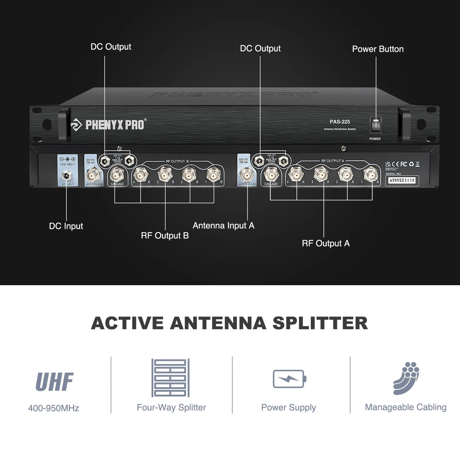 Phenyx Pro PAS-225X Antenna Distribution System Bundle