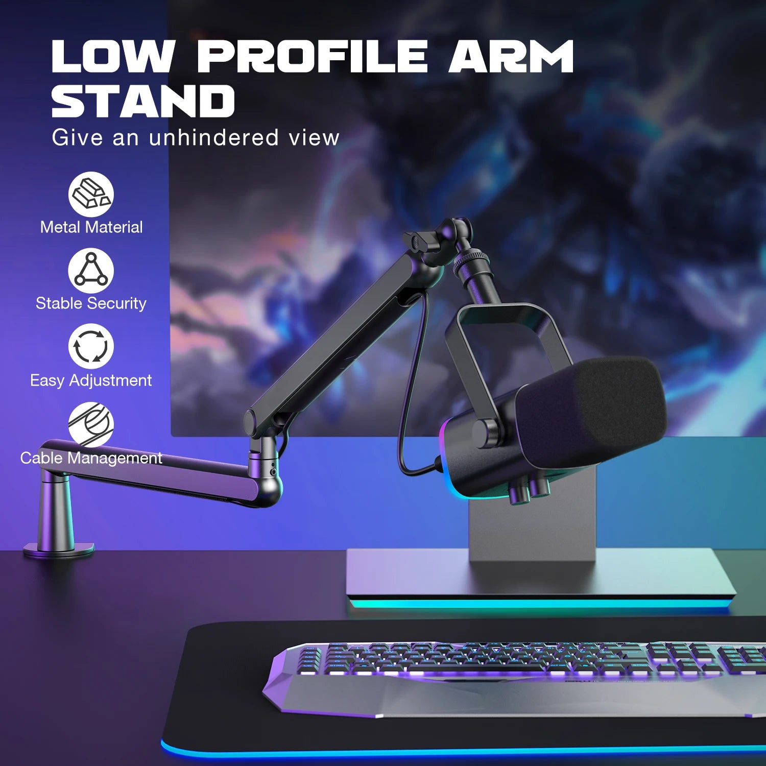 FIFINE BM88 Low-Profile Microphone Boom Arm