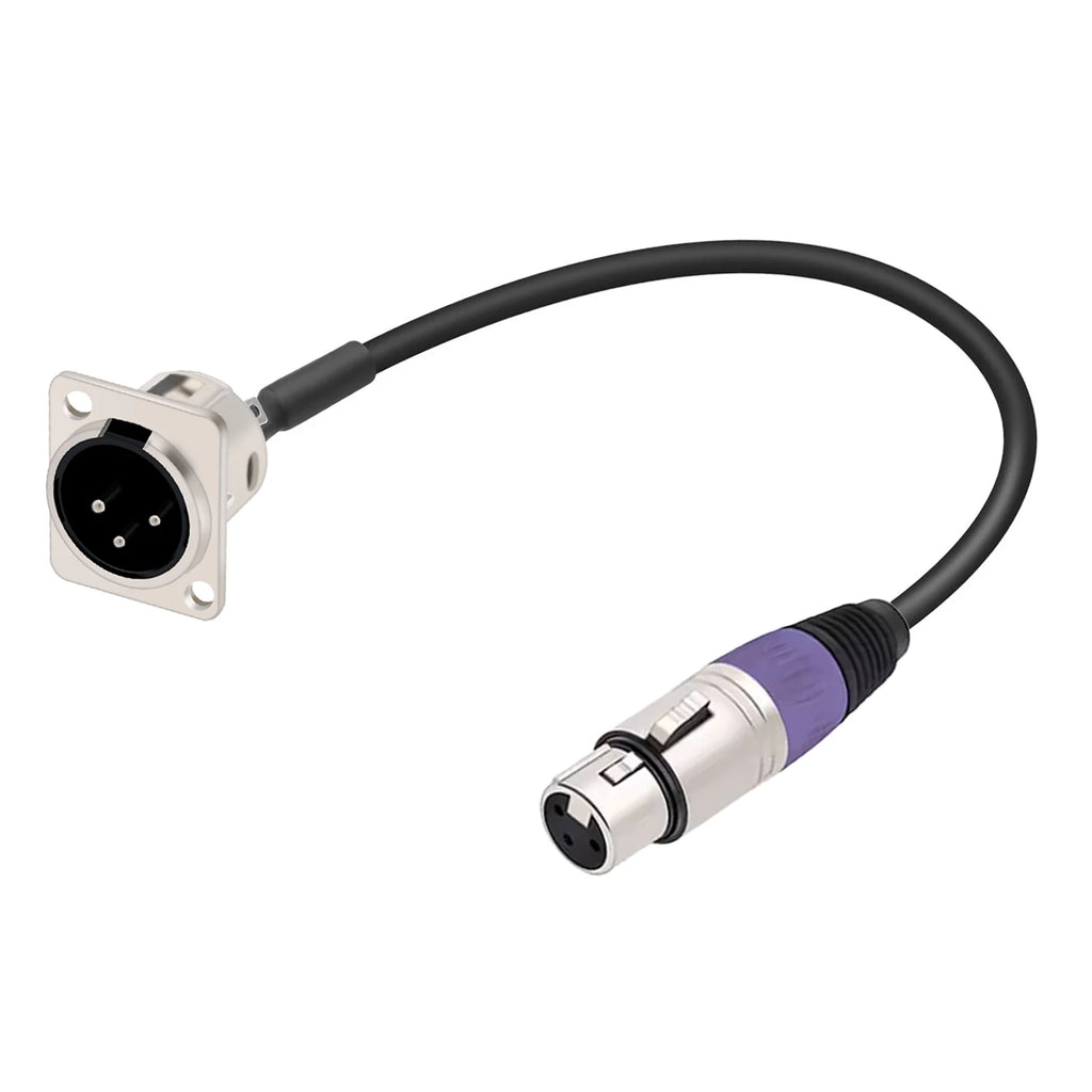Panel/Rack-Mount XLR Panel Pass-Through Cable (3-Pin)