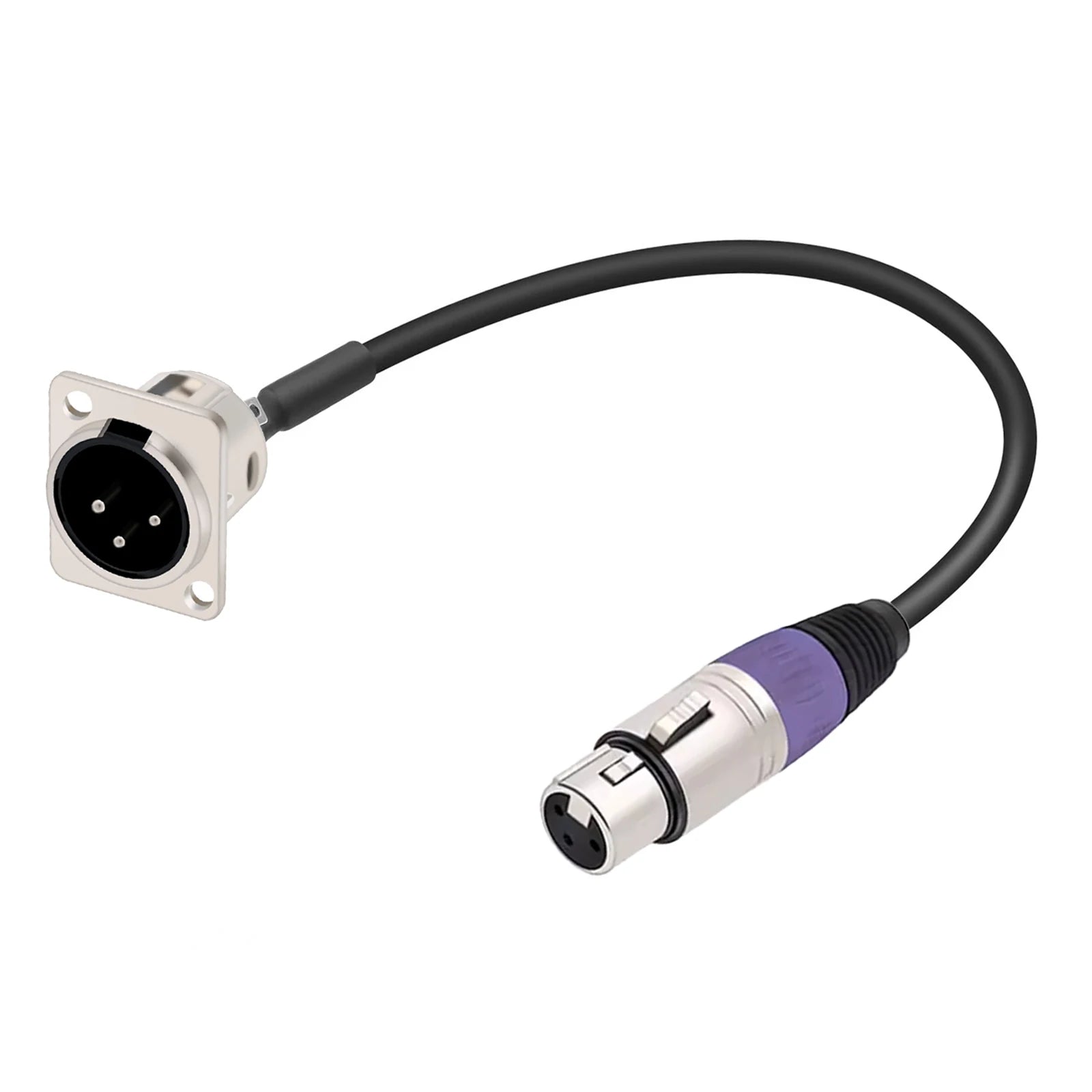 Panel/Rack-Mount XLR Panel Pass-Through Cable (3-Pin)