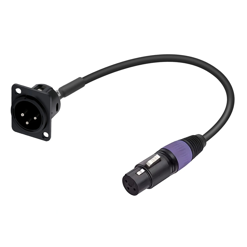 Panel/Rack-Mount XLR Panel Pass-Through Cable (3-Pin)