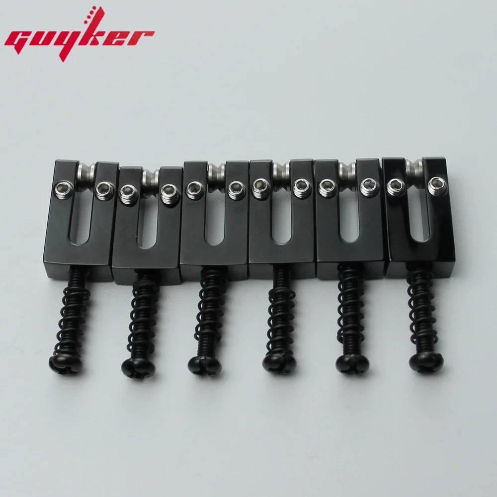 GUYKER Black, Gold or Chrome Roller Bridge Saddles Set