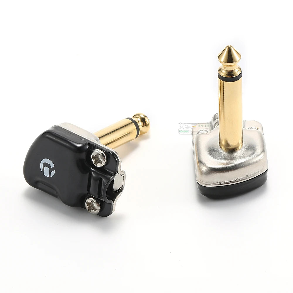 REAN 6.35 mm Right-Angle TS Pancake Plugs