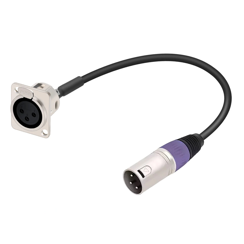 Panel/Rack-Mount XLR Panel Pass-Through Cable (3-Pin)