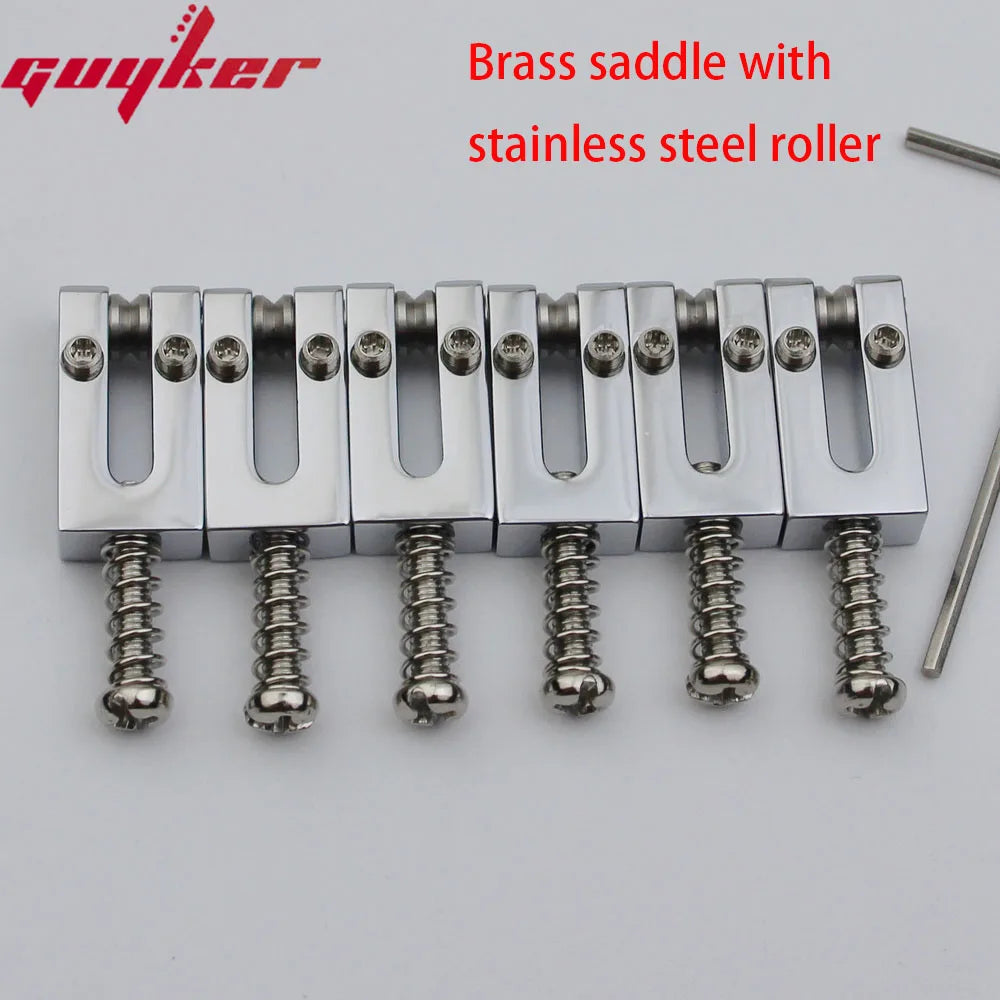 GUYKER Black, Gold or Chrome Roller Bridge Saddles Set