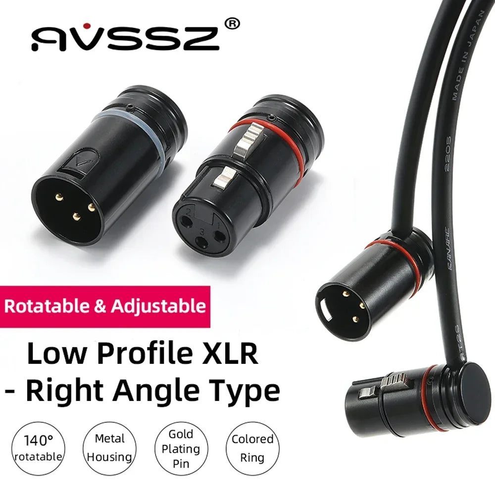 AVSSZ Low Profile Right Angle XLR Connector