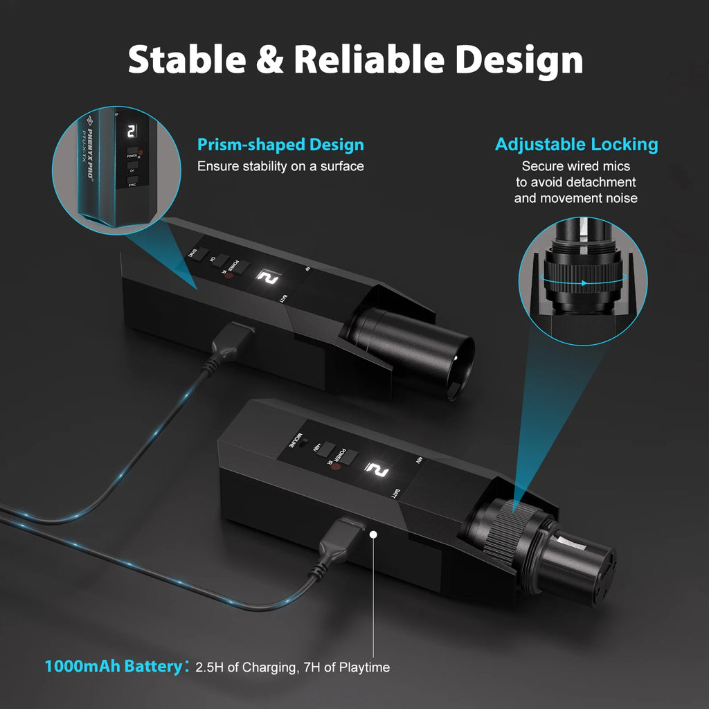 Phenyx Pro PTU-X Plug-On Wireless XLR System