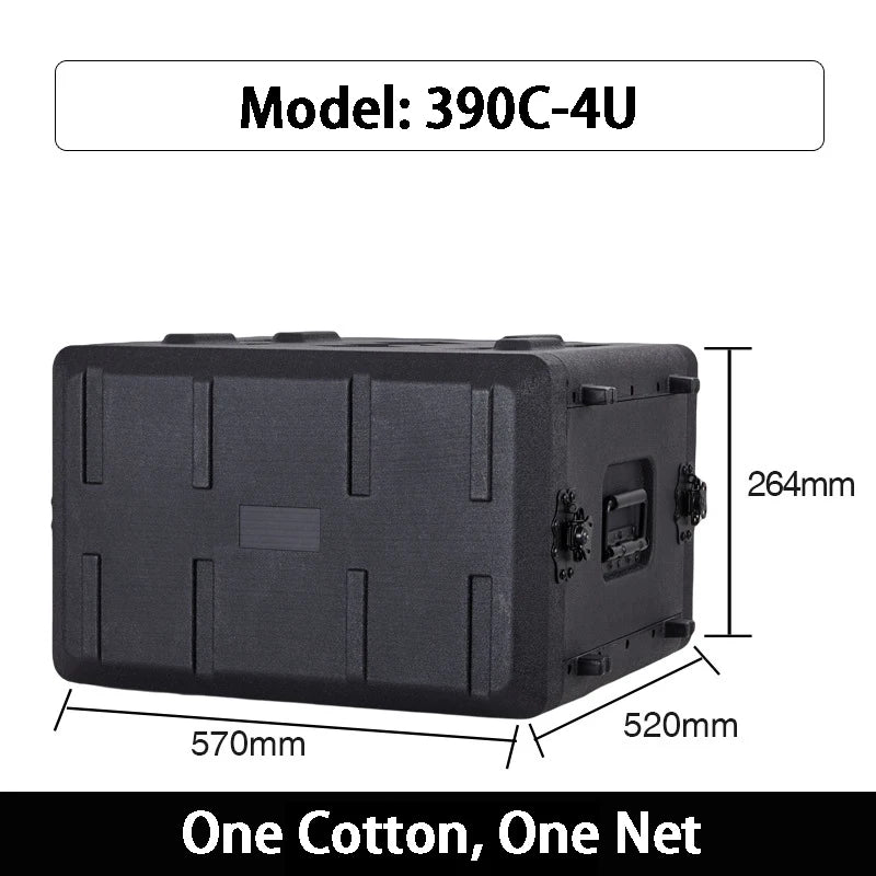 PE Audio Equipment Case (2U–6U, 260mm / 390mm Depth)