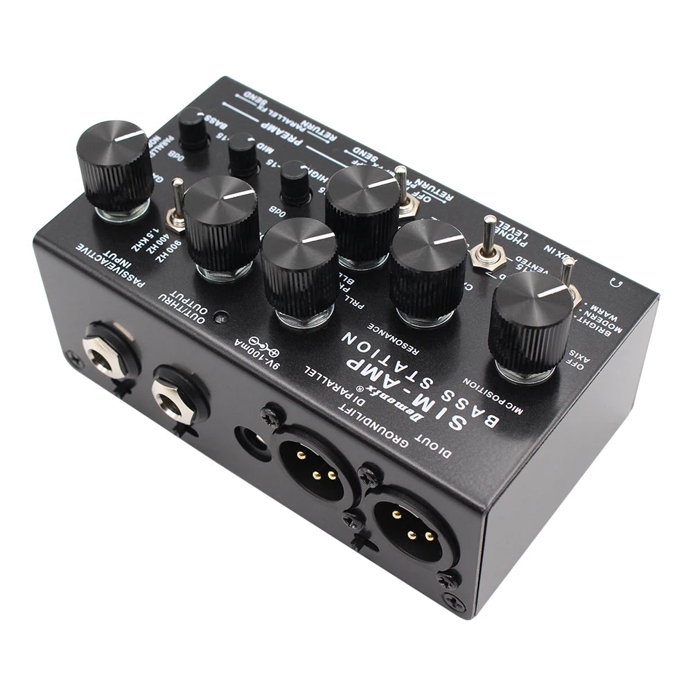 Direct bass preamp, power amp simulation and stereo cab sim with DI output