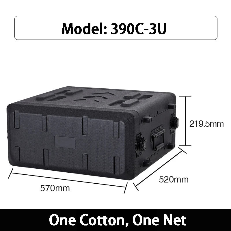 PE Audio Equipment Case (2U–6U, 260mm / 390mm Depth)
