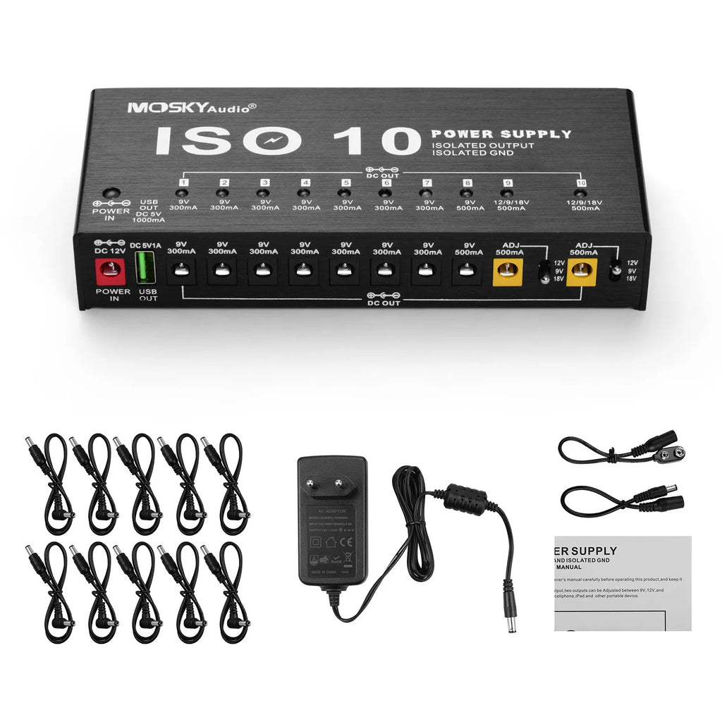 MOSKY ISO-10 Isolated Pedal Power Supply