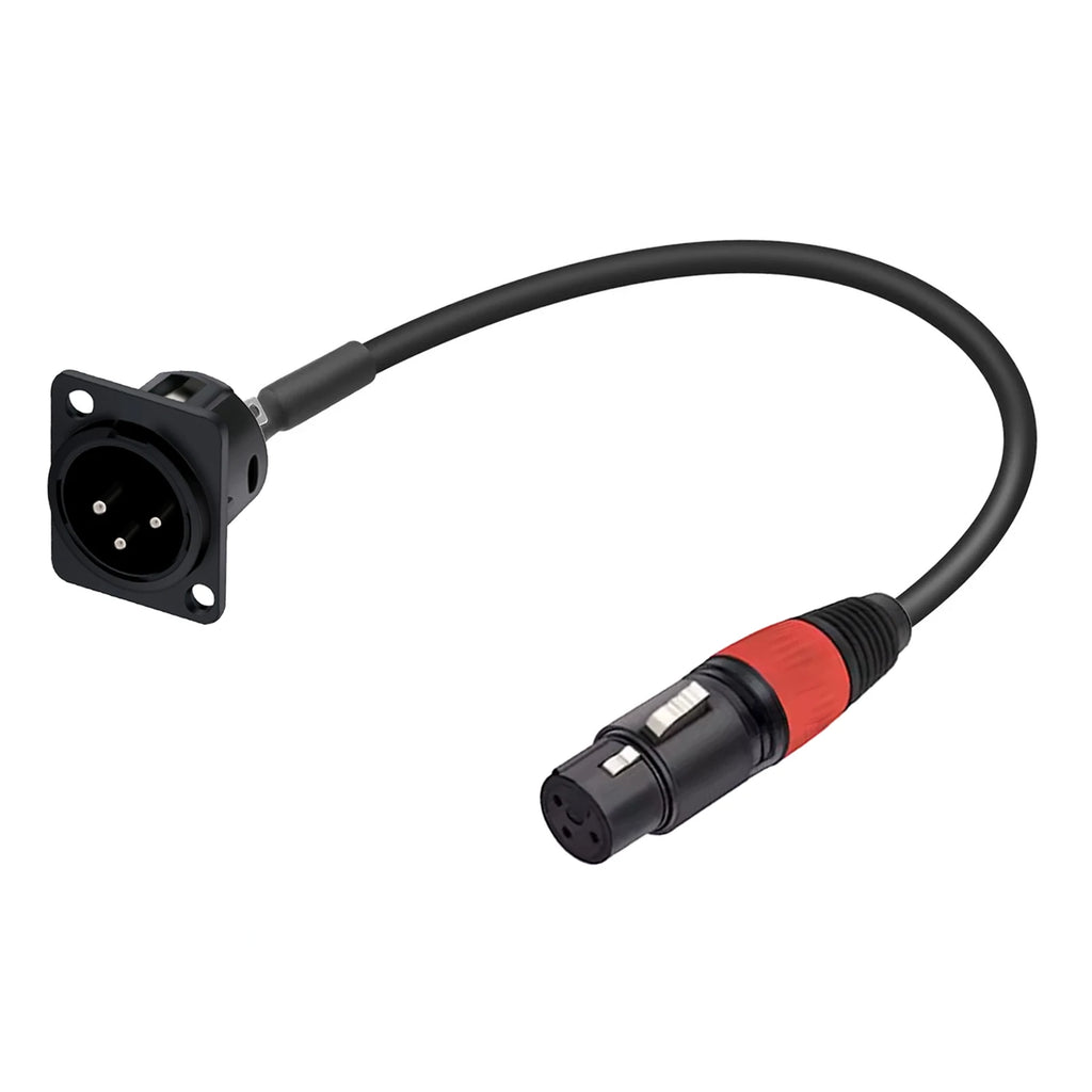 Panel/Rack-Mount XLR Panel Pass-Through Cable (3-Pin)