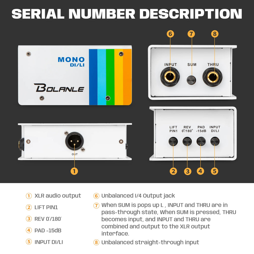 Bolanle DI/LI Passive Direct Box / Line Isolator