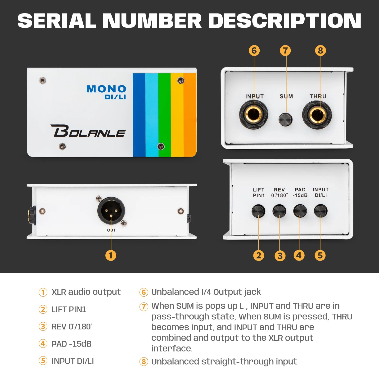 Bolanle DI/LI Passive Direct Box / Line Isolator