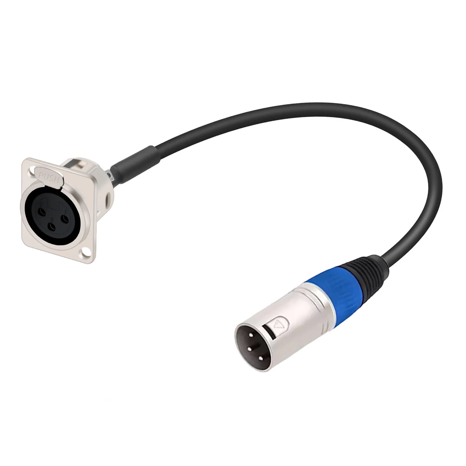 Panel/Rack-Mount XLR Panel Pass-Through Cable (3-Pin)