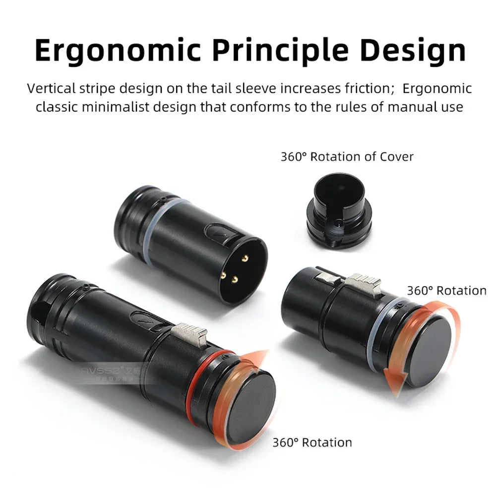 AVSSZ Low Profile Right Angle XLR Connector