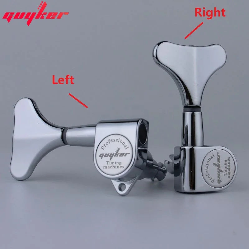 GUYKER Headstock Sealed Bass Tuners Machine Heads Chrome