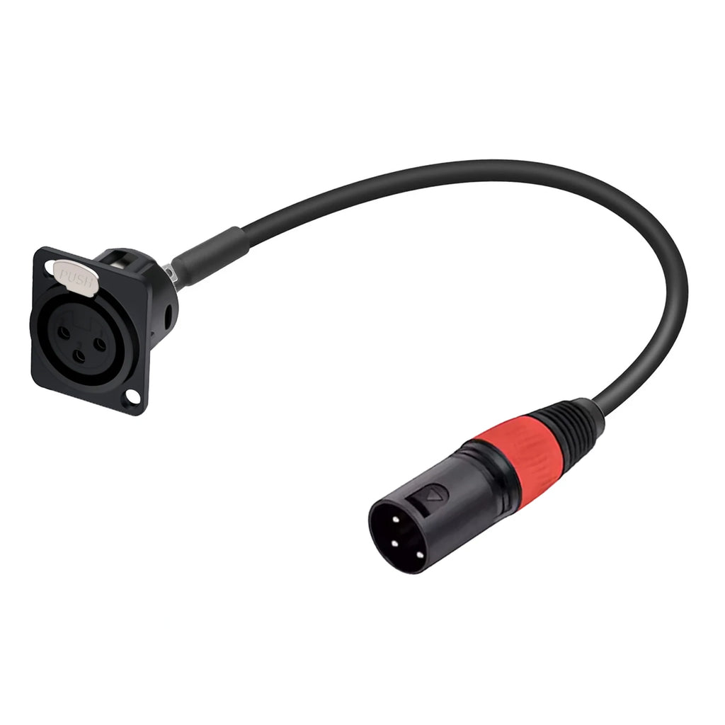 Panel/Rack-Mount XLR Panel Pass-Through Cable (3-Pin)