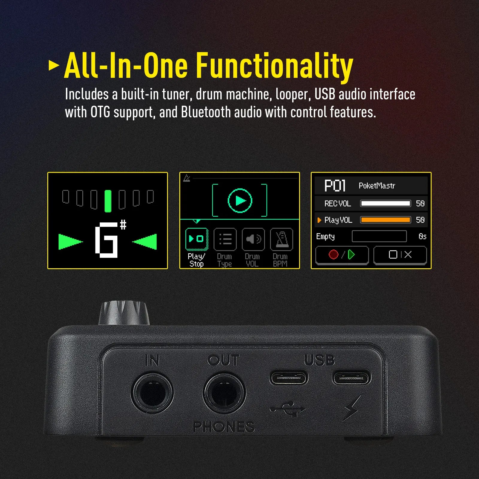 SONICAKE Pocket Master Mini Multi-Effects Pedal (QME-10)