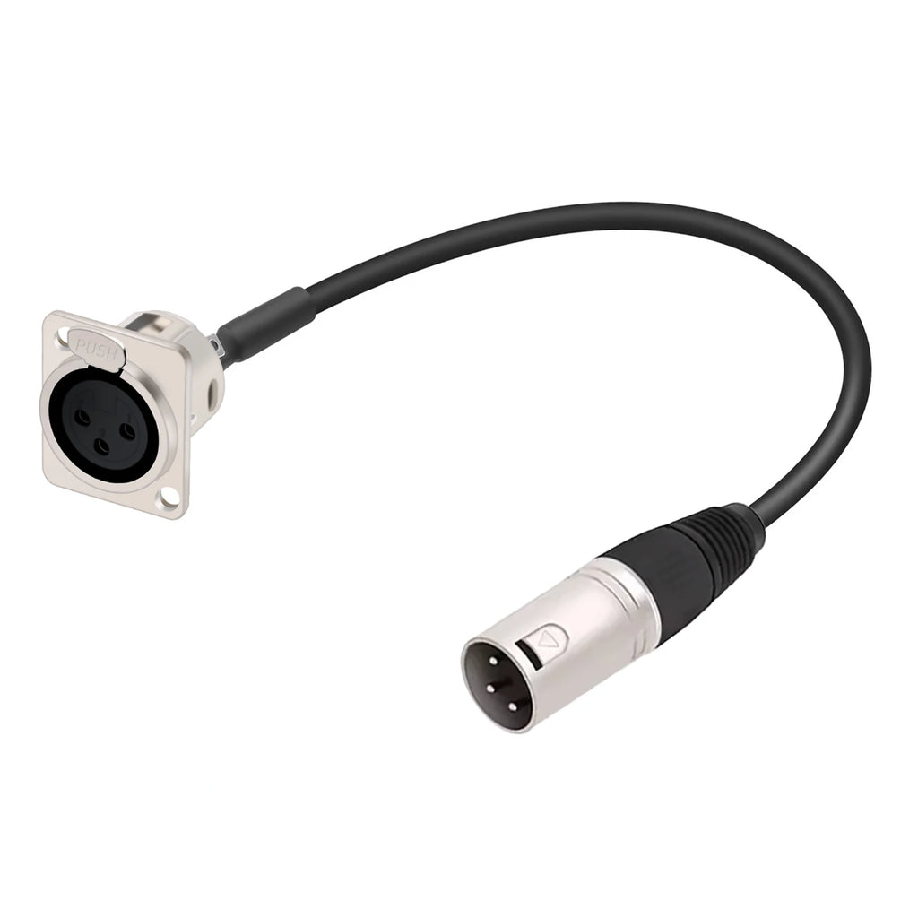 Panel/Rack-Mount XLR Panel Pass-Through Cable (3-Pin)