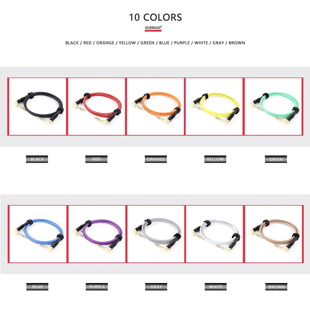 Angle-to-Angle 1/4" TS/TRS Cable