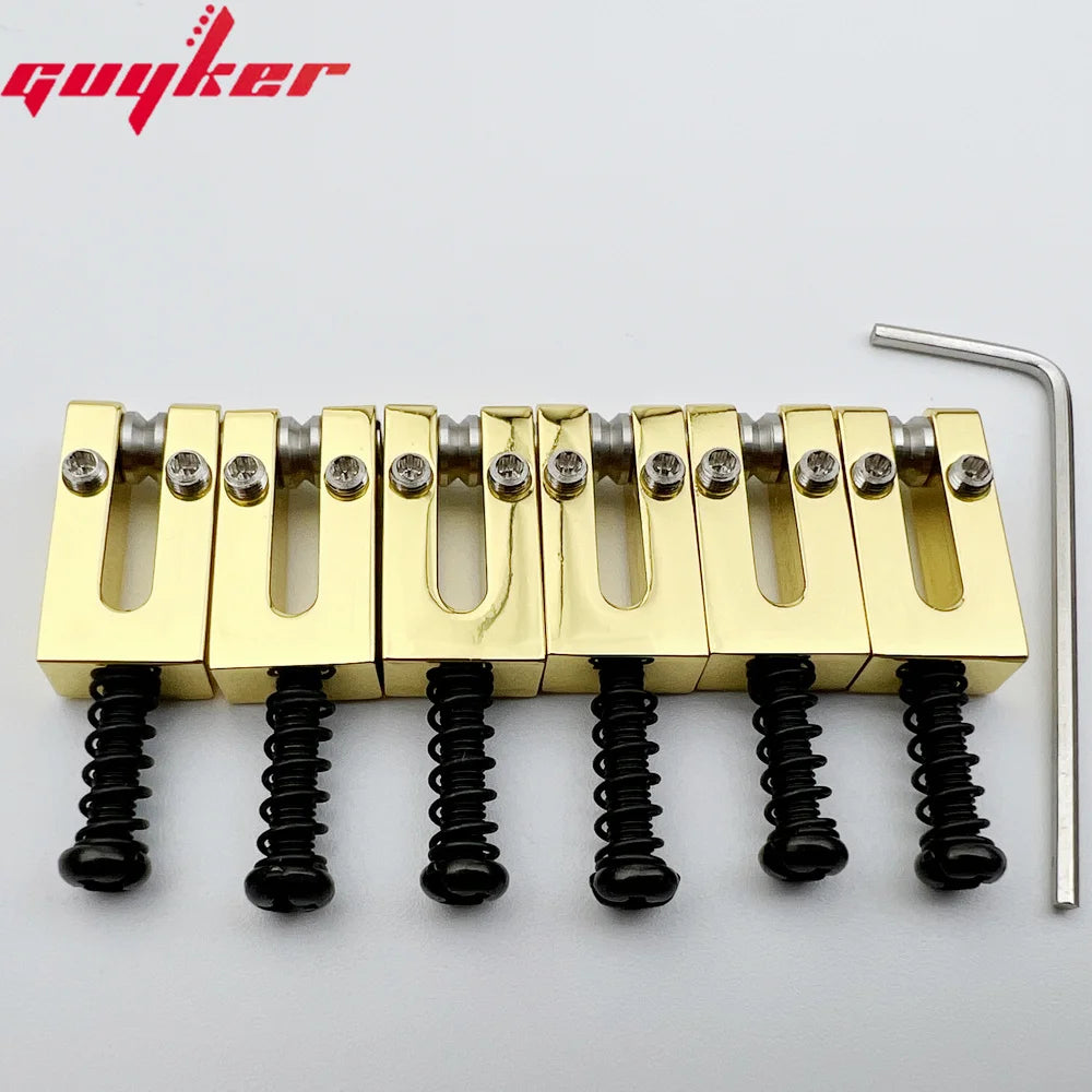 GUYKER Black, Gold or Chrome Roller Bridge Saddles Set